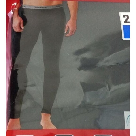 Mens Size L 2 Pack Base Layer Pants Black Quick Dry Heat Retention Anti-Odor NEW - Picture 2 of 11